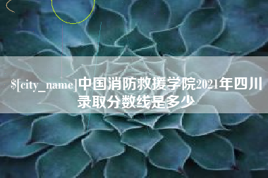 三亚中国消防救援学院2021年四川录取分数线是多少