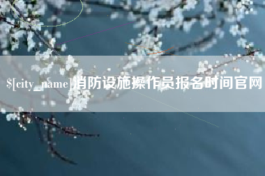 三亚消防设施操作员报名时间官网