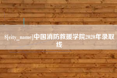 三亚中国消防救援学院2020年录取线