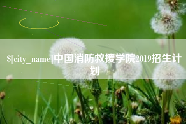 三亚中国消防救援学院2019招生计划